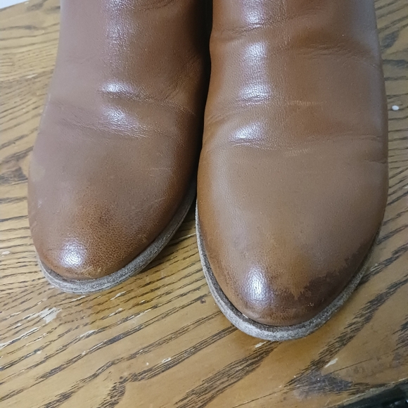 Frye Shoes Booties Tom Cognac Size 10m Zip Womans Leather - Picture 5 of 11